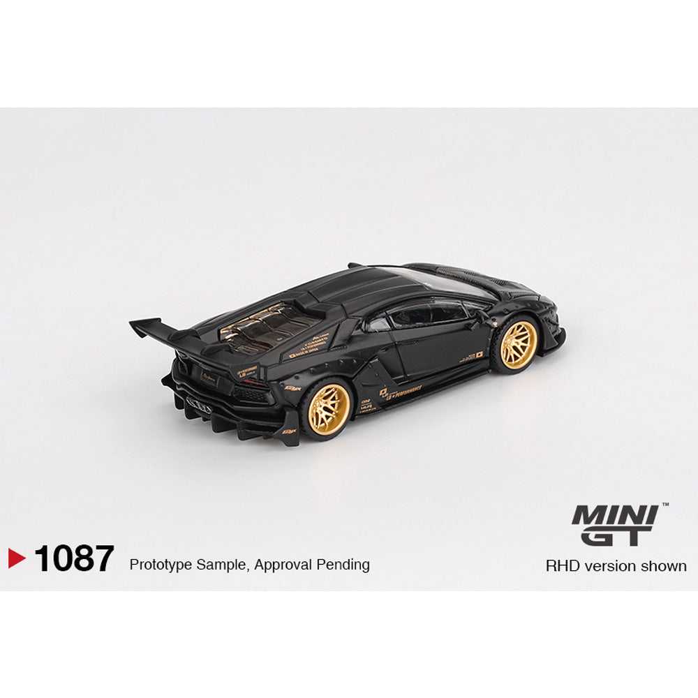 MiniGT LB-Works Lamborghini Aventador Ltd Matte Black 1:64 Diecast Car 1087-R