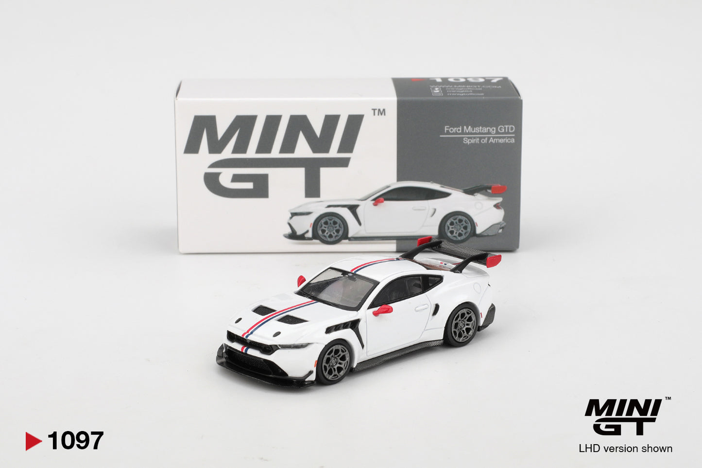 MiniGT Ford Mustang GTD Spirit Of America (LHD) New Tooling 1:64 Car 1097-L