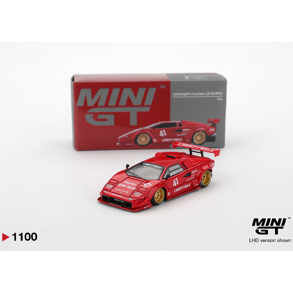 MiniGT Lamborghini Countach LB-WORKS Red 1:64 Diecast Car 1100