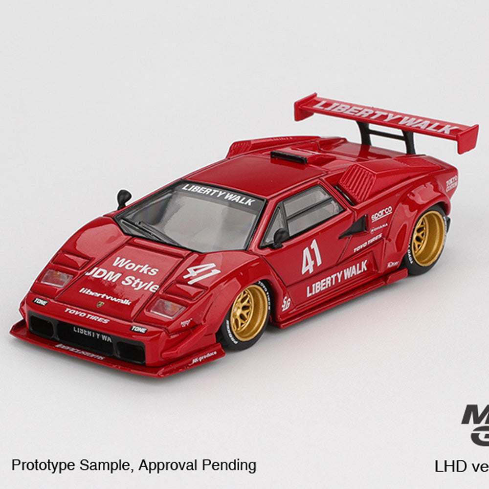 MiniGT Lamborghini Countach LB-WORKS Red 1:64 Diecast Car 1100