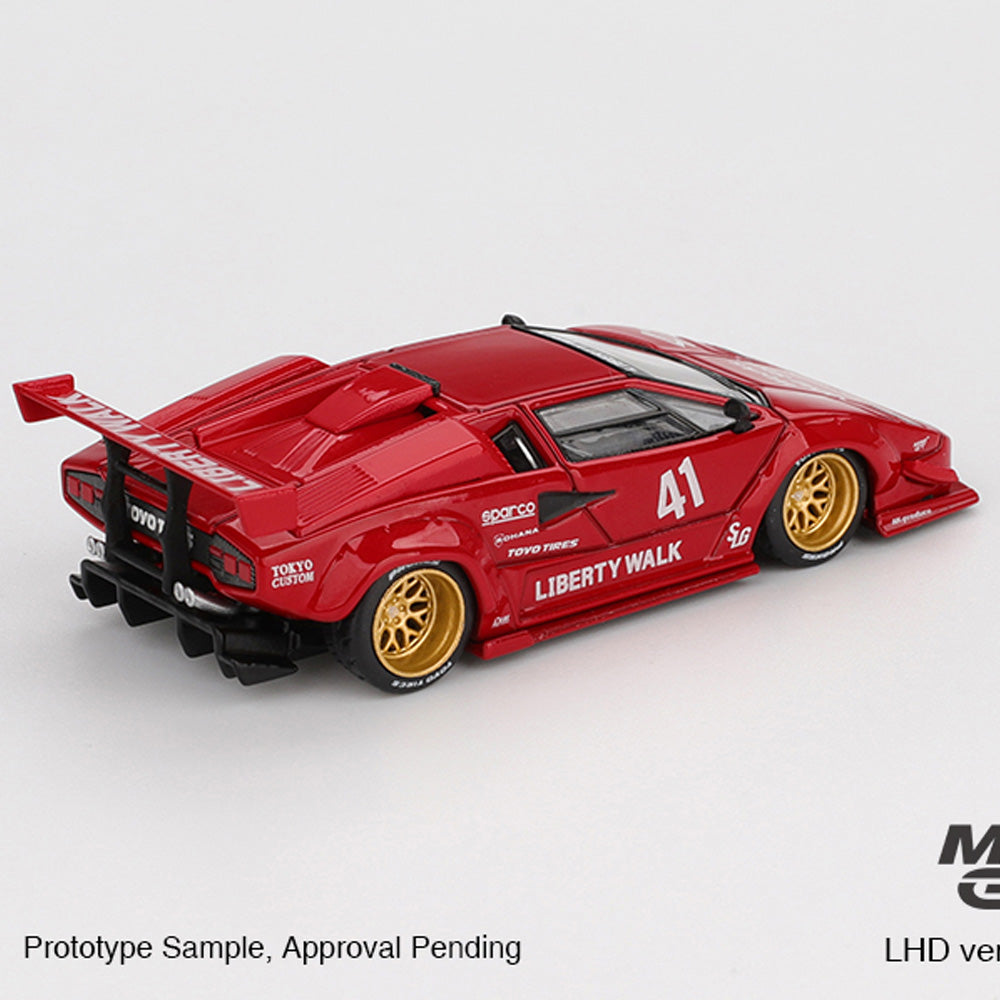 MiniGT Lamborghini Countach LB-WORKS Red 1:64 Diecast Car 1100