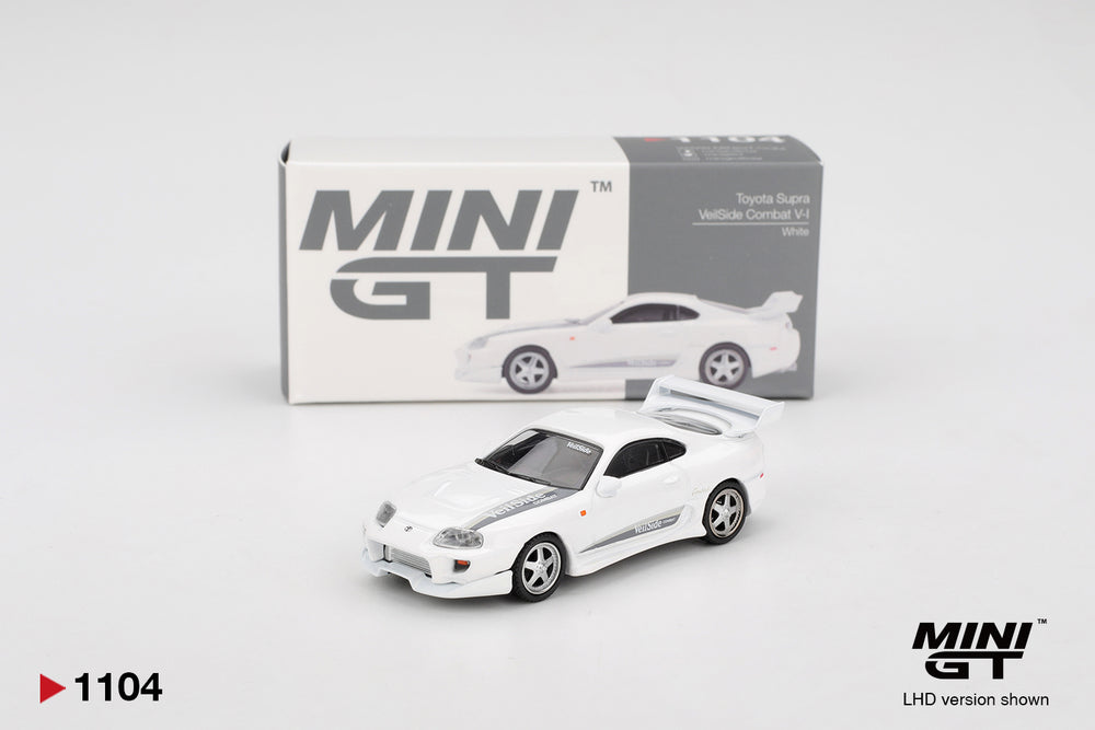 MiniGT Toyota Supra Veilside Combat V-I White (RHD) 1:64 Diecast Car 1104-R