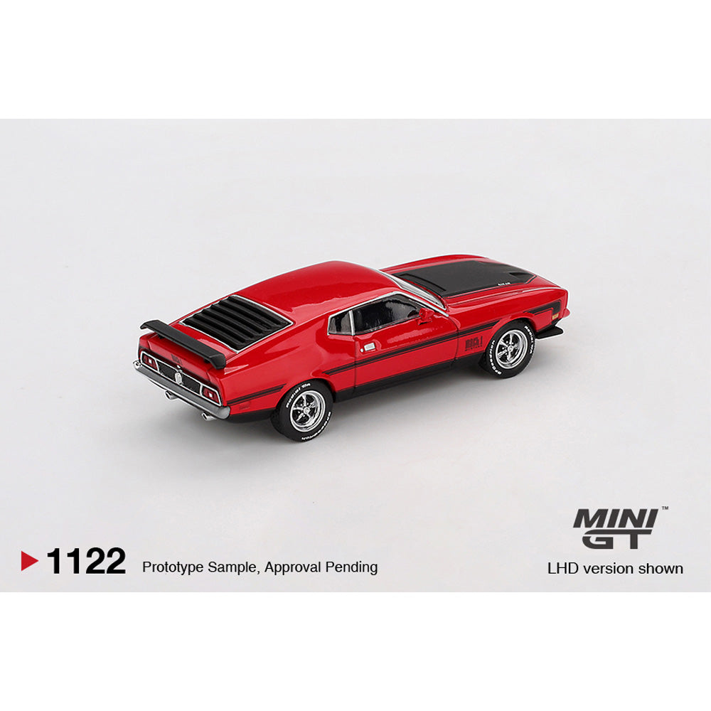 MiniGT Ford Mustang Mach1 1971 Race Red 1:64 Diecast 1122