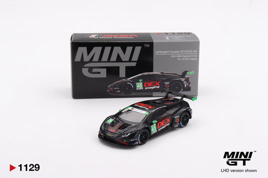 MiniGT Lamborghini Huracan GT3 Evo2 No.45 Dex Imaging 2024 IMSA 1:64 Car 1129-L