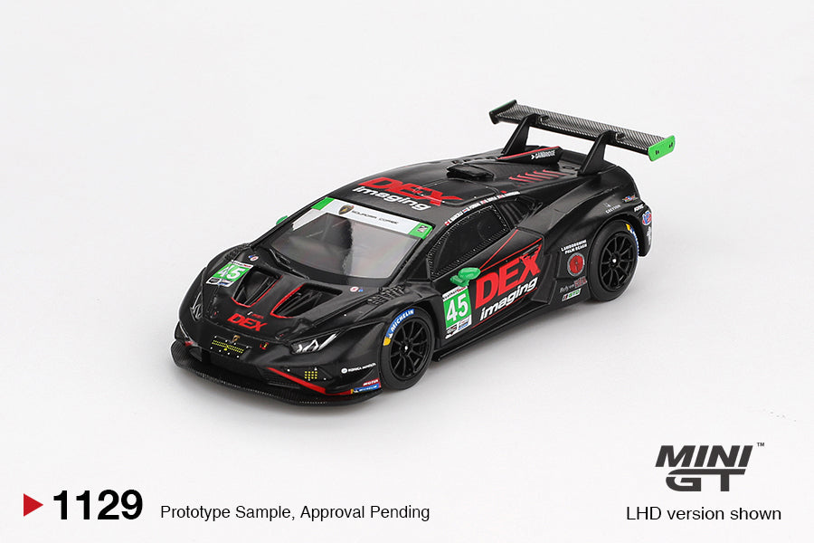 MiniGT Lamborghini Huracan GT3 Evo2 No.45 Dex Imaging 2024 IMSA 1:64 Car 1129-L