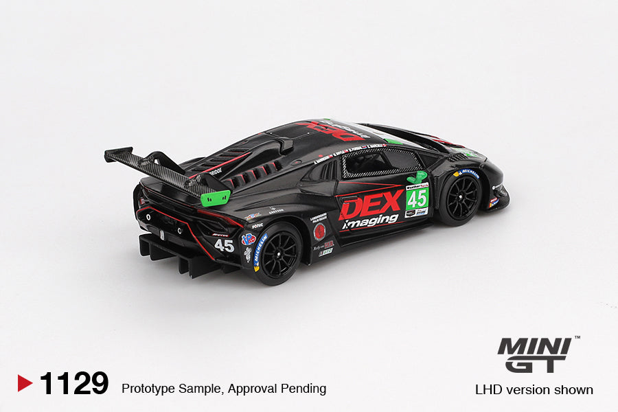 MiniGT Lamborghini Huracan GT3 Evo2 No.45 Dex Imaging 2024 IMSA 1:64 Car 1129-L