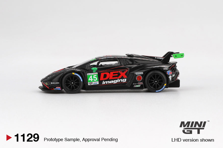 MiniGT Lamborghini Huracan GT3 Evo2 No.45 Dex Imaging 2024 IMSA 1:64 Car 1129-L