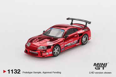 MiniGT Toyota Supre (A80) Top Secret GT-300 Red Chr 1:64 Diecast Car 1132-R