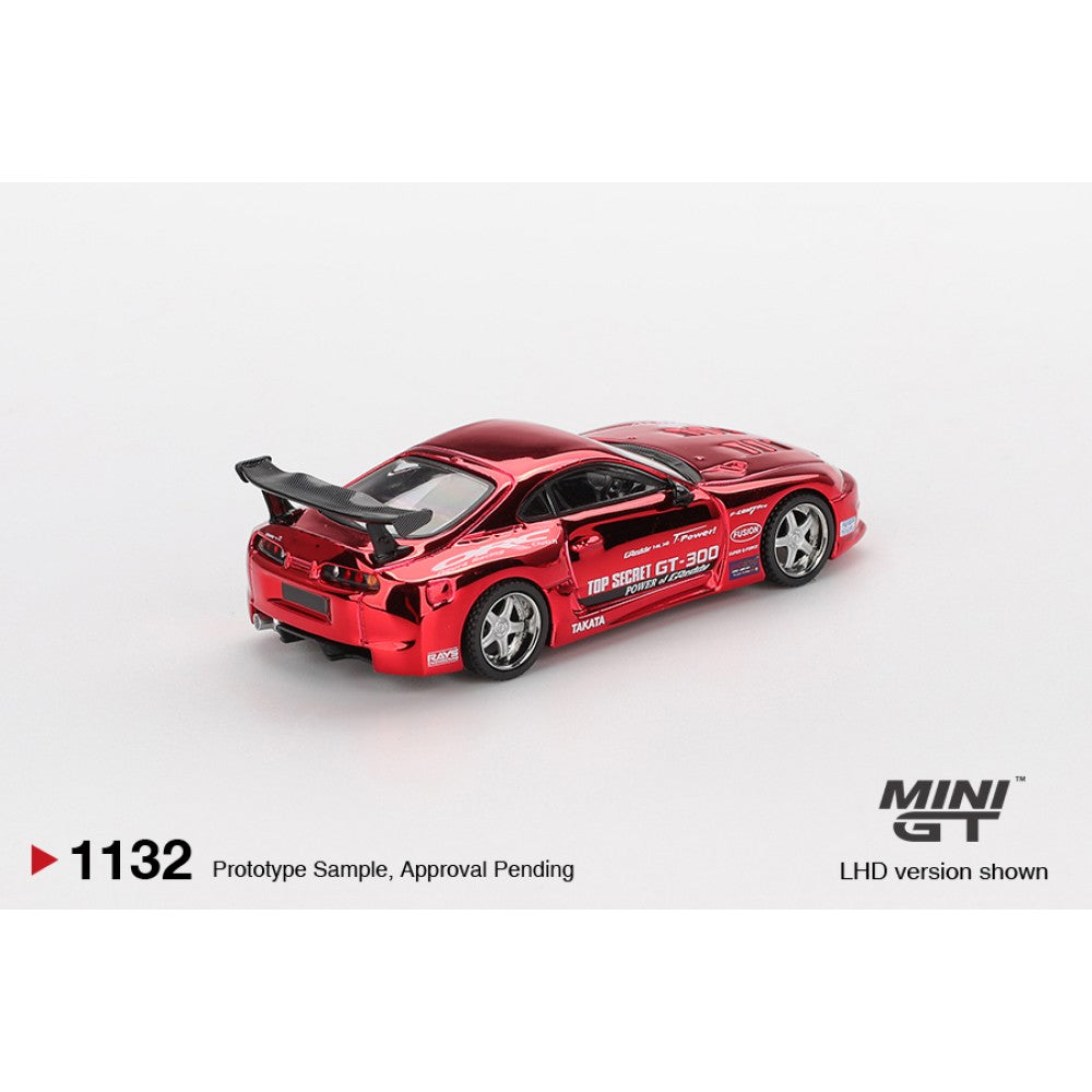MiniGT Toyota Supre (A80) Top Secret GT-300 Red Chr 1:64 Diecast Car 1132-R