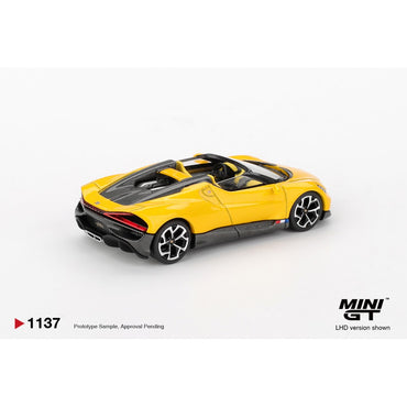 MiniGT Bugatti W16 Mistral Yellow (LHD) 1:64 Diecast Car 1137-L