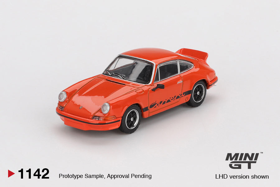 MiniGT Porsche 911 Carrera RS 2.7 Tangerine With Black Livery 1:64 Car 1142-R
