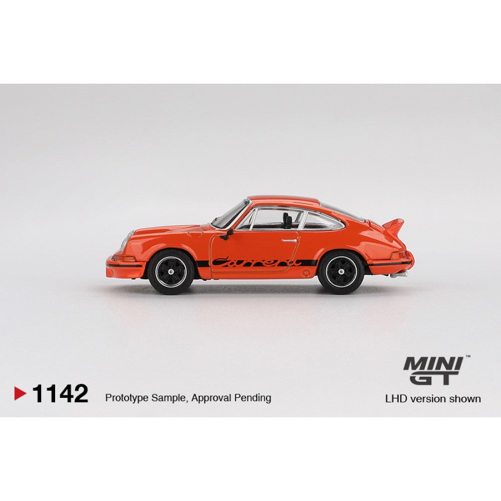 MiniGT Porsche 911 Carrera RS 2.7 Tangerine With Black Livery 1:64 Car 1142-R