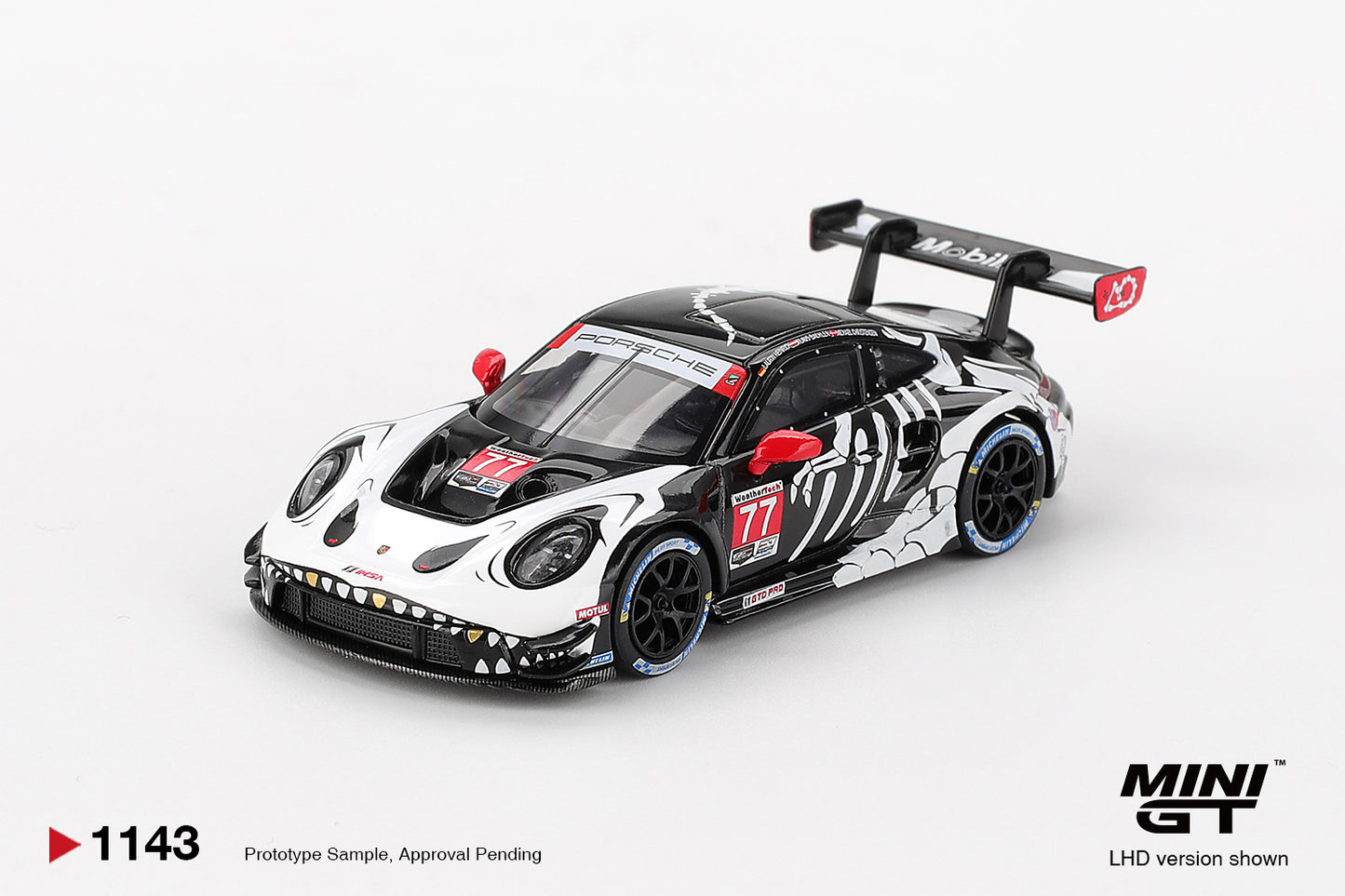 MiniGT Porsche 911 GT3 R No.77 AO Racing 2025 IMSA Petit Le Ma 1:64 Car 1143-L