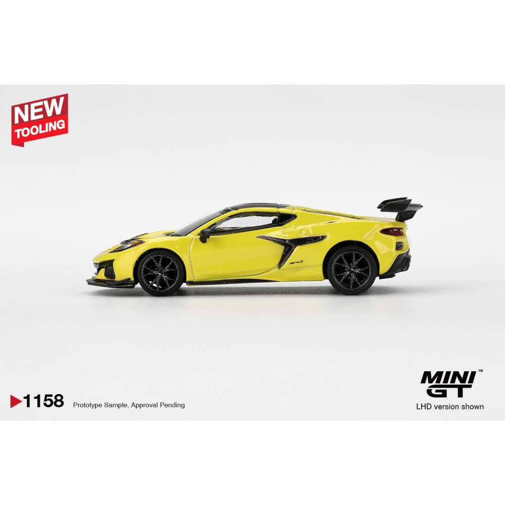 MiniGT Chevrolet Corvette ZR1 Accelerate Yellow (LHD) 1:64 Car 1158-L