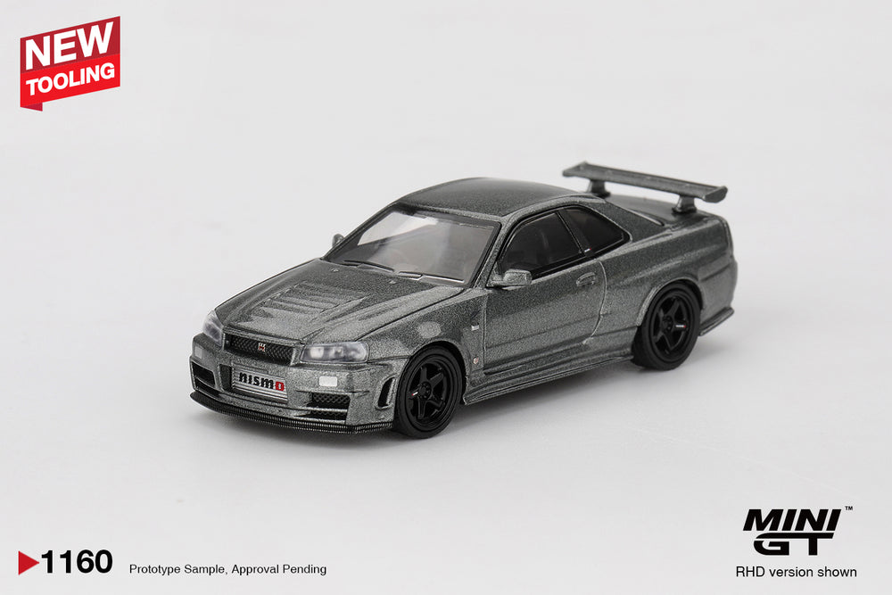 MiniGT Nissan Skyline GT-R Dark Metal Grey (Nismo BNR34 CRS Ve) 1:64 Car 1160-R