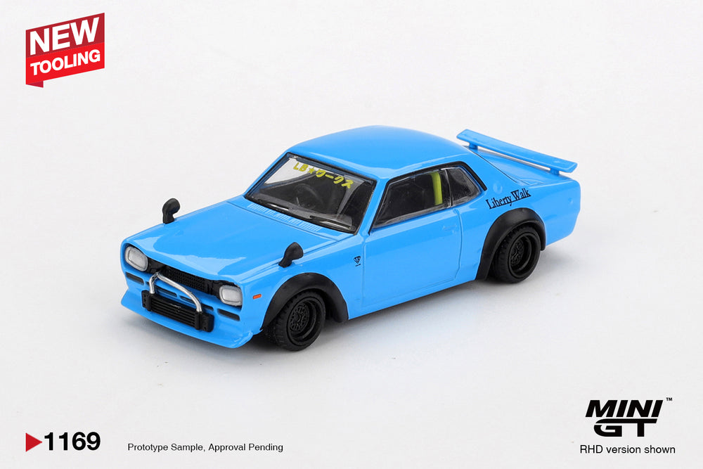 MiniGT Nissan LB Works Hakosuka Baby Blue (RHD) 1:64 Diecast Car 1169-R