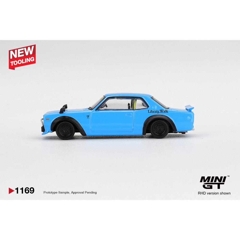MiniGT Nissan LB Works Hakosuka Baby Blue (RHD) 1:64 Diecast Car 1169-R