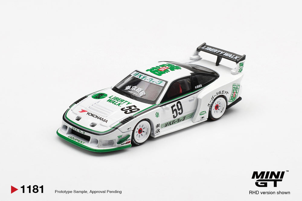 MiniGT Nissan LB-Super Silhouette 180SX White (RHD) 1:64 Diecast Car 1181-R