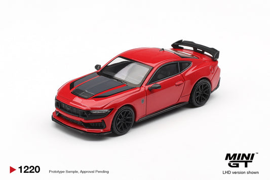 MiniGT Ford Mustang Dark Horse Race Red (RHD) 1:64 Diecast Car 1220-R