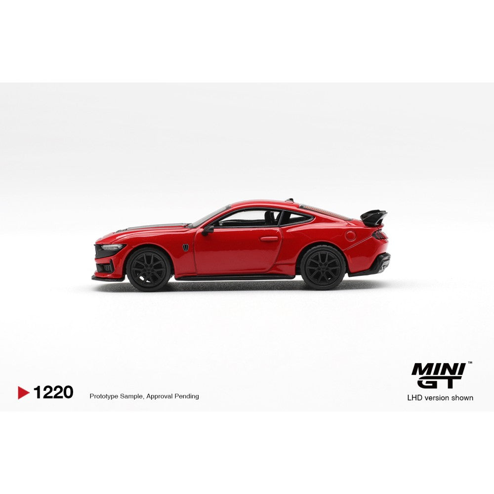 MiniGT Ford Mustang Dark Horse Race Red (RHD) 1:64 Diecast Car 1220-R