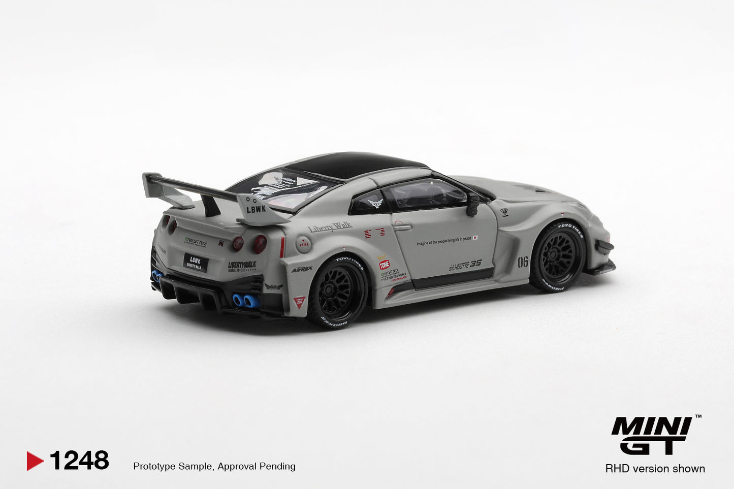 MiniGT Nissan LB-Silhouette Works GT 35GT-RR V1 Grey 1:64 Car 1248-R