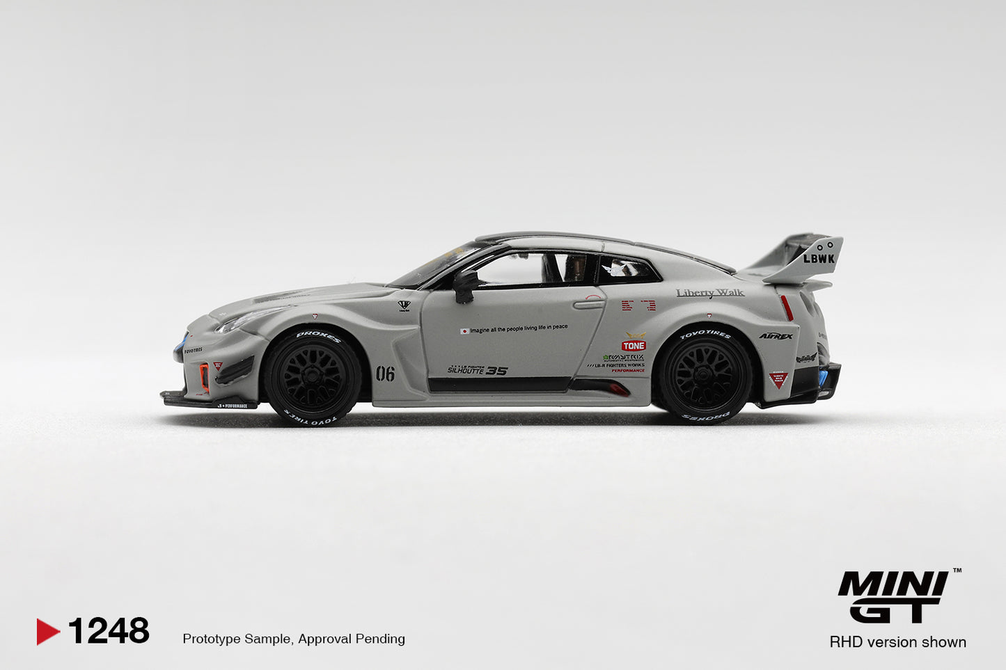 MiniGT Nissan LB-Silhouette Works GT 35GT-RR V1 Grey 1:64 Car 1248-R