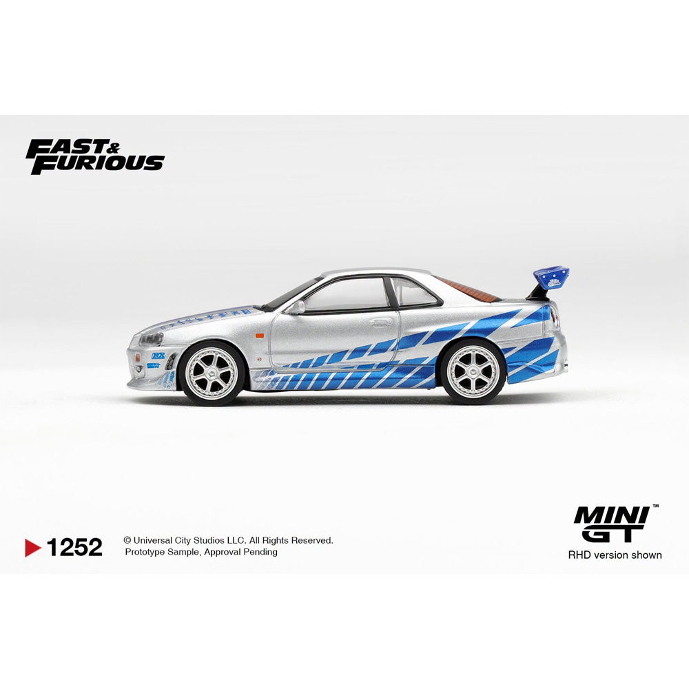 MiniGT x Fast & Furious: Brian's Nissan Skyline GT-R R34 C-West 1:64 Diecast Car