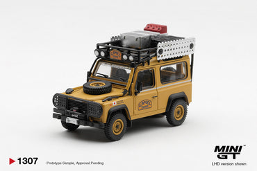 MiniGT Land Rover Defender 90 1985 Camel Borneo JA 1:64 Diecast Car 1307-BL