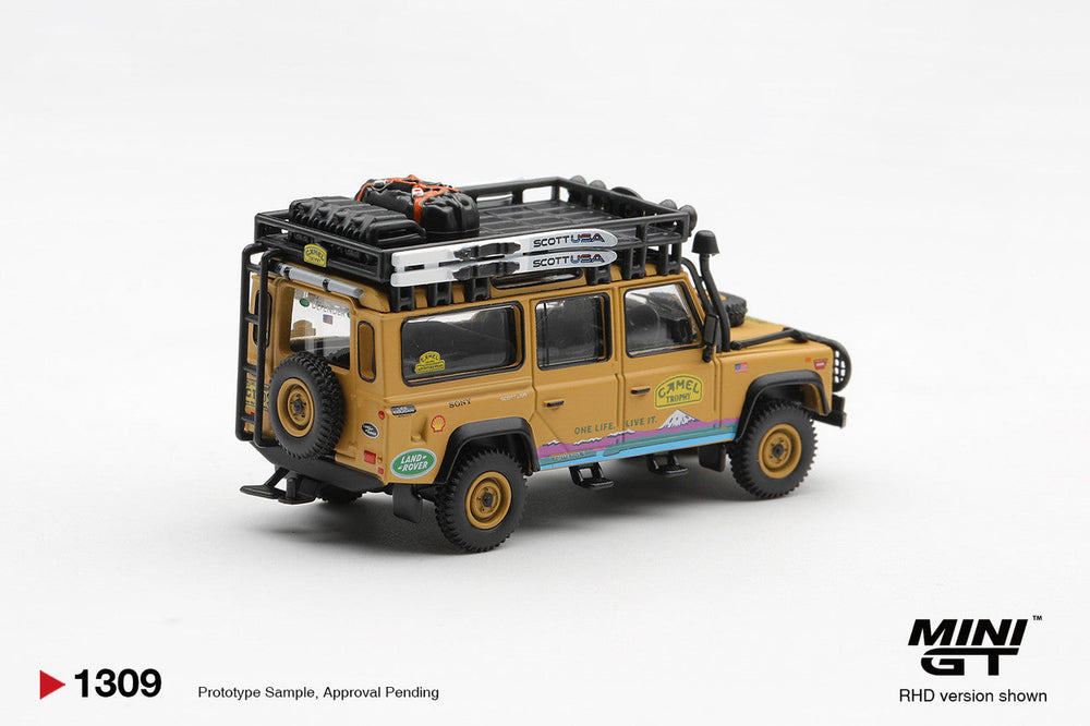 MiniGT Land Rover Defender 110 1998 Camel Tierra 1:64 Diecast Car 1309-R