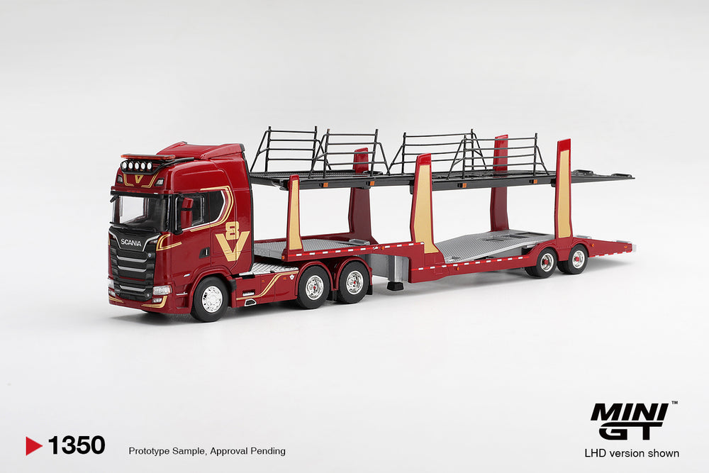 MiniGT Scania 770S A6x4NA Car Transporter V8 1:64 Diecast Model MGT01350-R