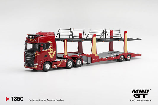 MiniGT Scania 770S A6x4NA Car Transporter V8 1:64 Diecast Model MGT01350-R