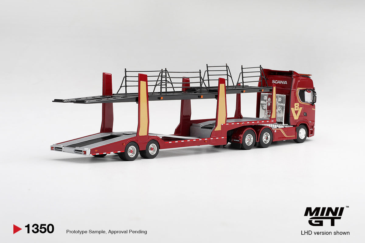 MiniGT Scania 770S A6x4NA Car Transporter V8 1:64 Diecast Model MGT01350-R