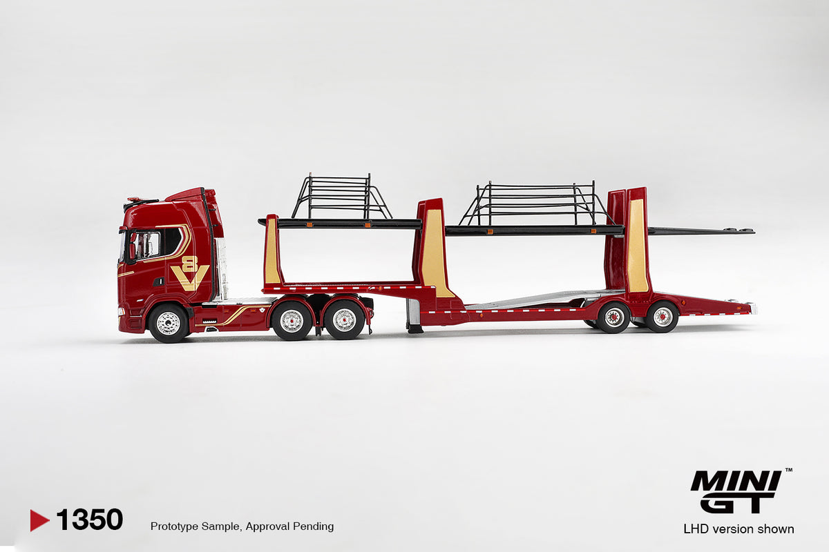 MiniGT Scania 770S A6x4NA Car Transporter V8 1:64 Diecast Model MGT01350-R