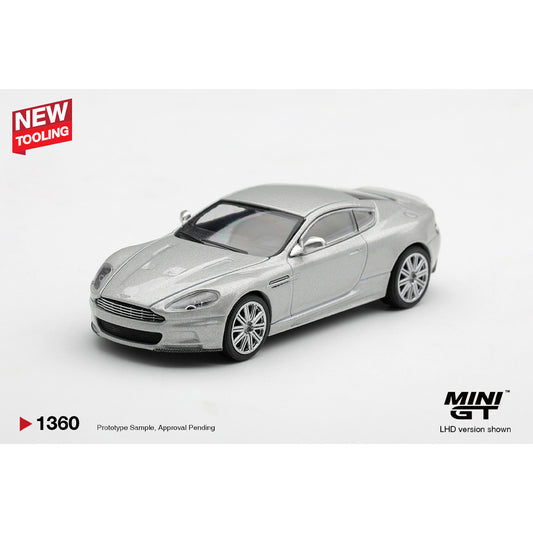 MiniGT Aston Martin DBS 2008 Lightning Silver 1:64 Diecast Car 1360