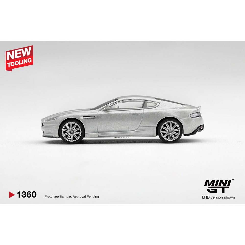 MiniGT Aston Martin DBS 2008 Lightning Silver 1:64 Diecast Car 1360
