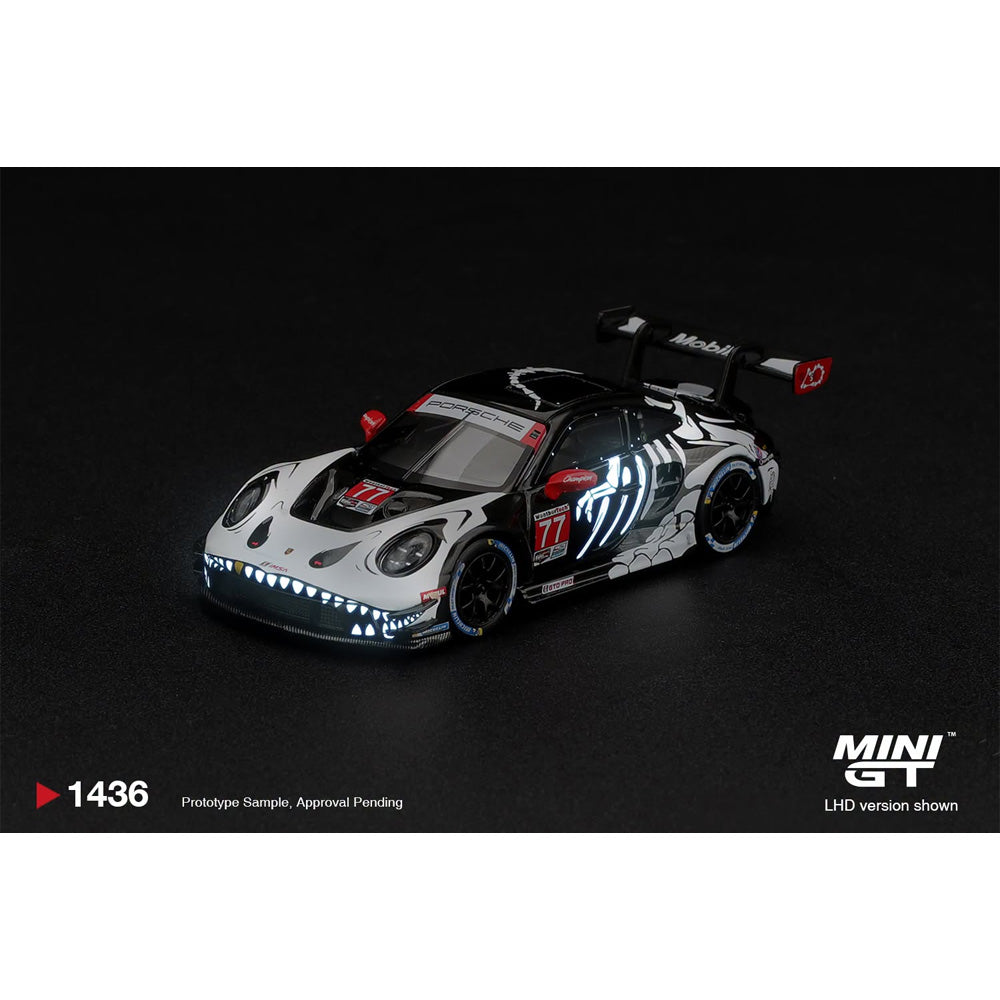 MiniGT Porsche 911 GT3 R (992) #77 AO Racing "Skeleton Rexy" 2026 Petit Le Mans