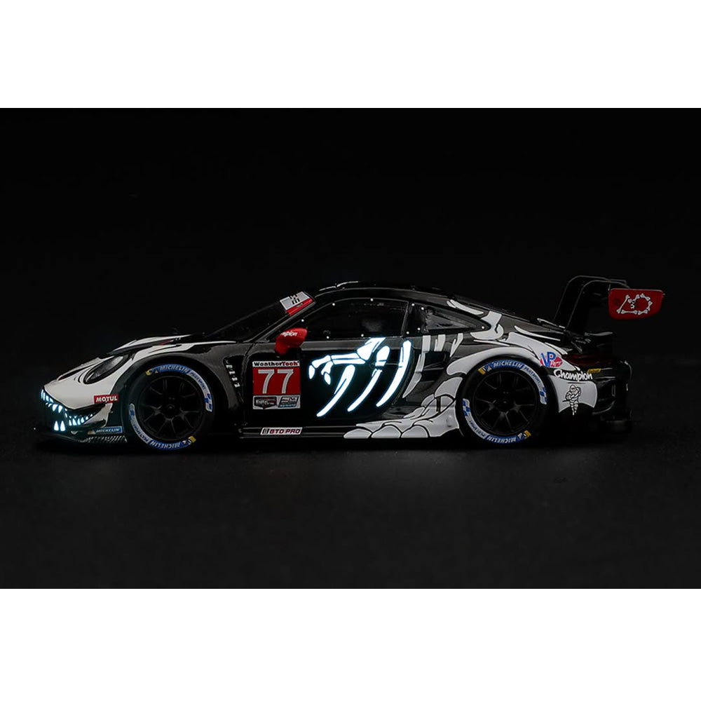 MiniGT Porsche 911 GT3 R (992) #77 AO Racing "Skeleton Rexy" 2026 Petit Le Mans