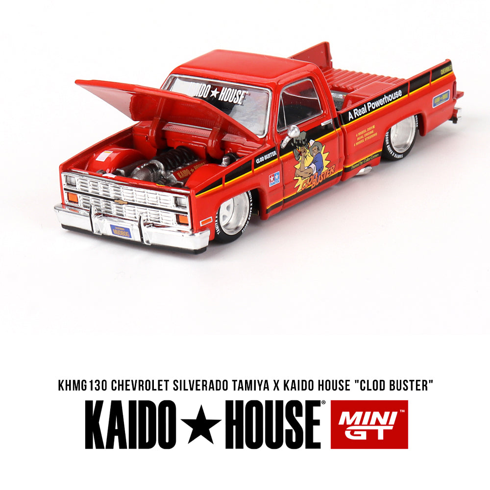 MiniGT Chevrolet Silverado Tamiya X Kaido House Clod Buster 1:64 Model KHMG130