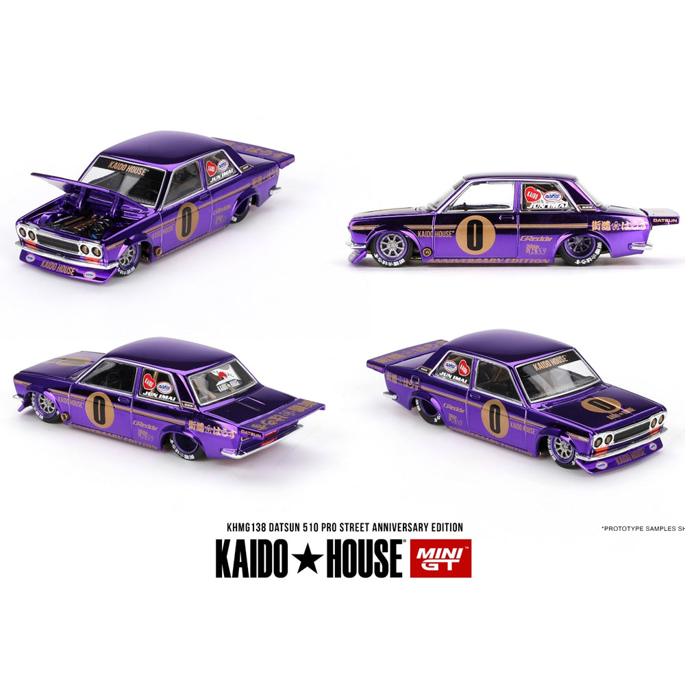 MiniGT KAIDO Datsun 510 Pro Street Anniversary Edition 1:64 Diecast Car KHMG138