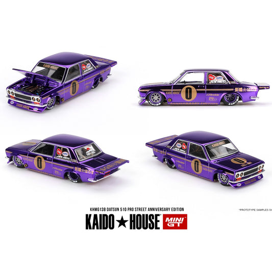 MiniGT KAIDO Datsun 510 Pro Street Anniversary Edition 1:64 Diecast Car KHMG138