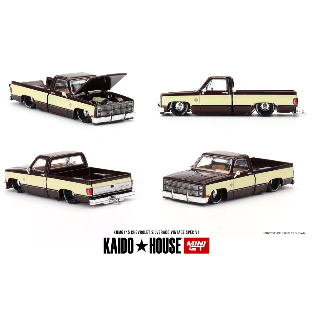 MiniGT KAIDO Chevrolet Silverado Vintage Spec V1 1:64 Diecast Model KHMG145