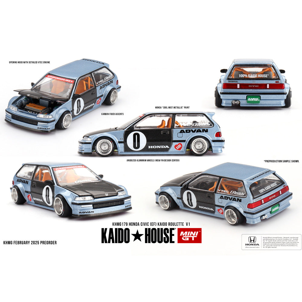 MiniGT Kaido House Honda Civic (EF) Kaido Roulette V1 1:64 Diecast Car