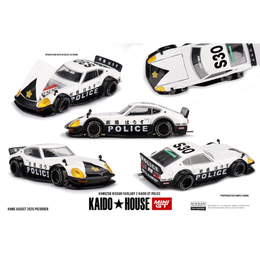 MiniGT x KAIDO Nissan Fairlady Z Kaido GT Police 1:64 Diecast Car KHMG208