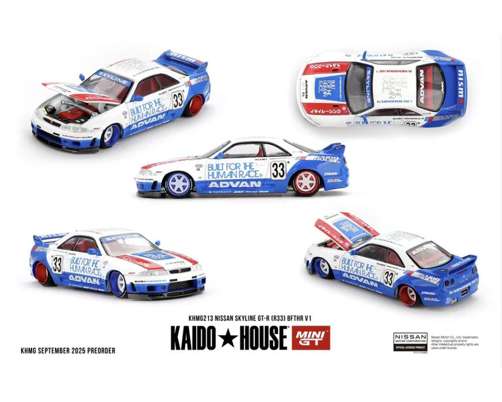 MiniGT Nissan Skyline GT-R (R33) Bfthr V1 1:64 Diecast Car KHMG213
