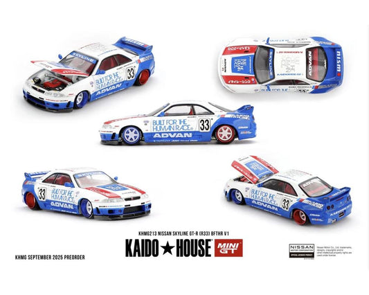 MiniGT Nissan Skyline GT-R (R33) Bfthr V1 1:64 Diecast Car KHMG213