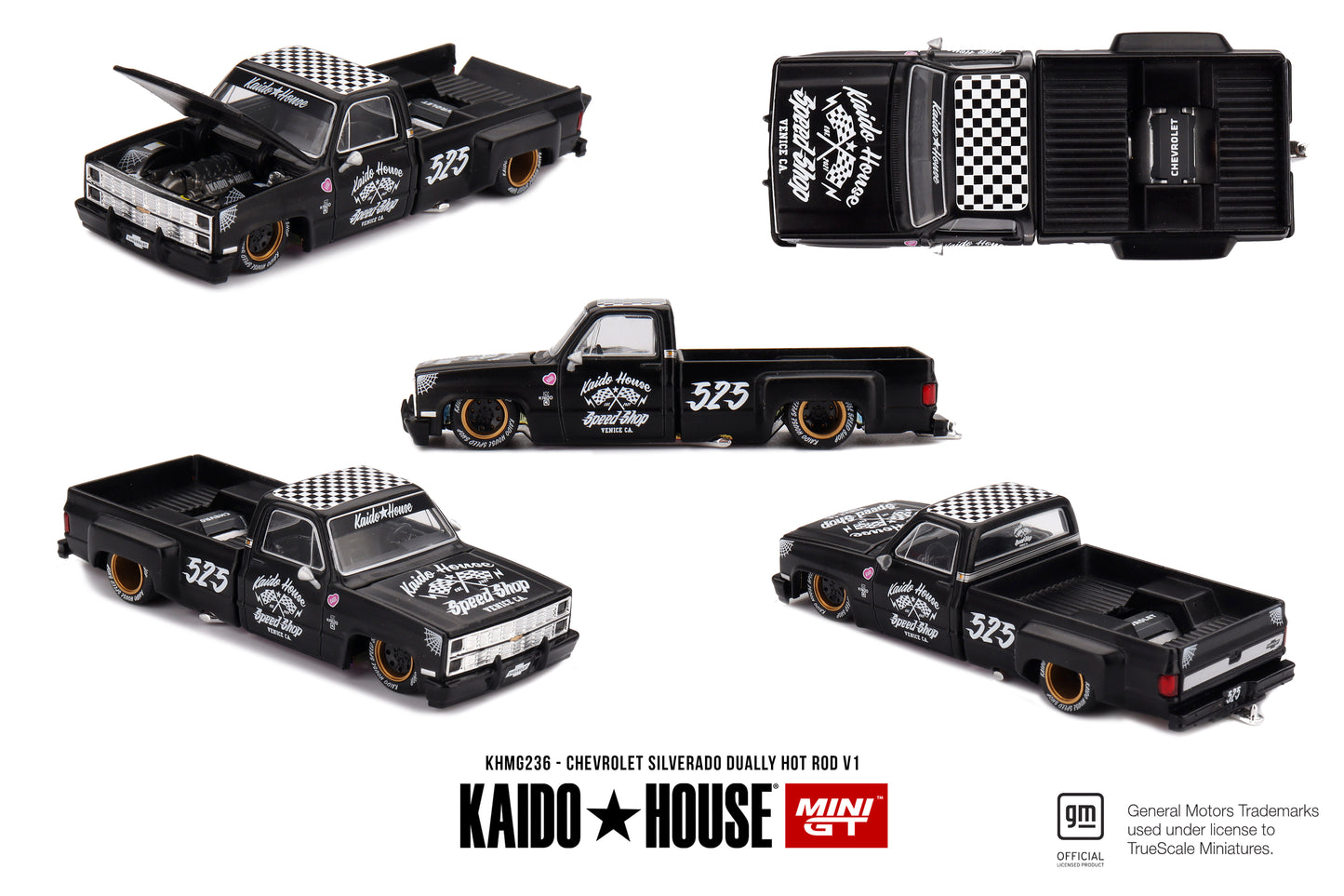 MiniGT Chevrolet Silverado Dually Hot Rod V1 1:64 Diecast Car KHMG236