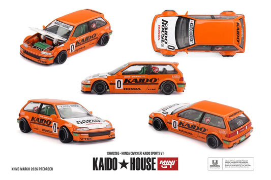 MiniGT Honda Civic (EF) Kaido Sports V1 1:64 Diecast Car KHMG265