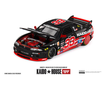 MiniGT Nissan Skyline GT-R (R33) Black Kaido Cat 1:64 Diecast Car KHMG276