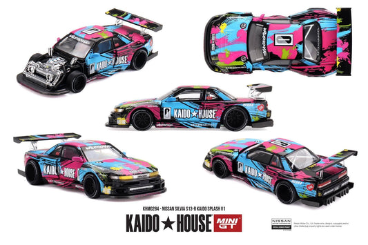 MiniGT Kadio House Nissan Silvia S13-R Kaido Splash V1 1:64 Diecast MGTKHMG284