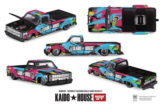 MiniGT Kadio House Chevrolet Silverado Dually Kaido Splash V1 1:64 Car KHMG285